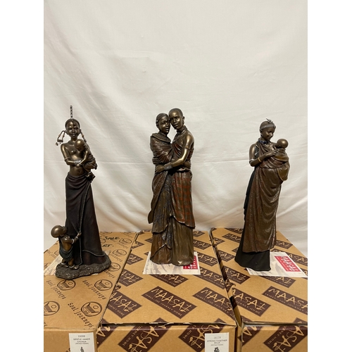 237 - THREE (3) SOUL JOURNEY MAASAI FIGURINES -INCL. 'BINTI' CHERISHED DAUGHTER, 'CHUNGA' GENTLE HANDS & '... 