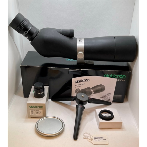 260 - OPTICRON GS665 GA ED SPOTTING SCOPE BOXED WITH ACCESSORIES INCL. SMALL TRIPOD, WATERPROOF CASE, ADAP... 