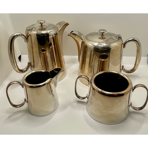 297 - A HOTEL SILVER PLATED SERVICE -ROSOL STYLE PLATED SERVICE INCL TEAPOT, COFFEE POT, MILK & SUGAR -MAR... 