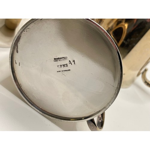 297 - A HOTEL SILVER PLATED SERVICE -ROSOL STYLE PLATED SERVICE INCL TEAPOT, COFFEE POT, MILK & SUGAR -MAR... 