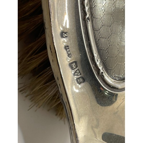 300 - SILVER BRUSHING SETS - A SILVER H/ M HAND MIRROR AND MATCHING BRUSH -H/M CHESTER 1916 JOSEPH & RICHA... 