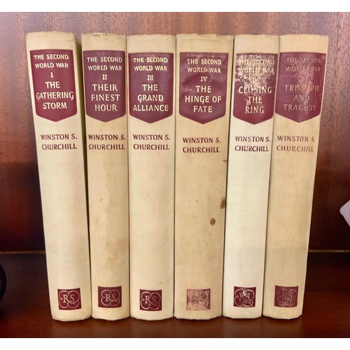 199 - SIX (6) VOLUMES HARDBACK REPRINT SOCIETY 1956 - WINSTON S CHURCHILL THE SECOND WORLD WAR