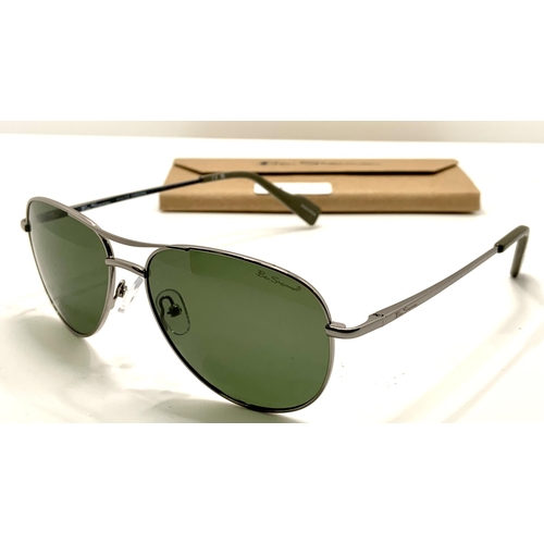 37 - PAIR OF BEN SHERMAN AVIATOR STYLE SUNGLASSES - MODEL LEOCO4GUN WITH ECO-CASE