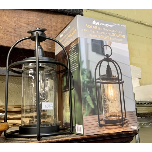 46 - BOXED EVERGREEN SOLAR LED EDISON LANTERN