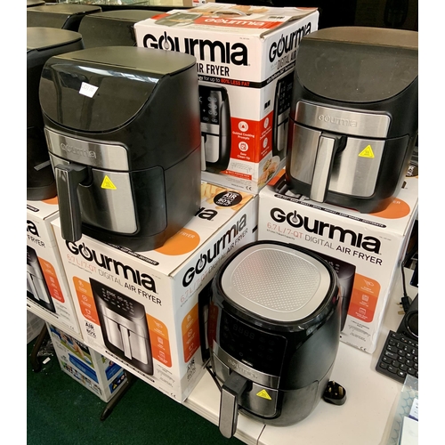 80 - FIVE (5) GOURMIA DIGITAL AIR FRYERS ALL 6.7 L CAP -WITH PREVIOUS USAGE