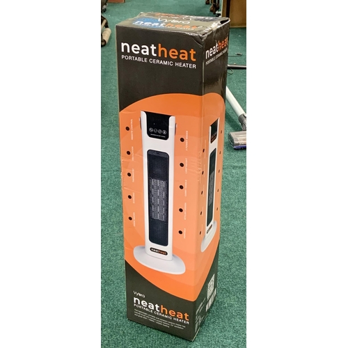 120 - VYBRA NEATHEAT PORTABLE CERAMIC HEATER -BOXED WITH R/C