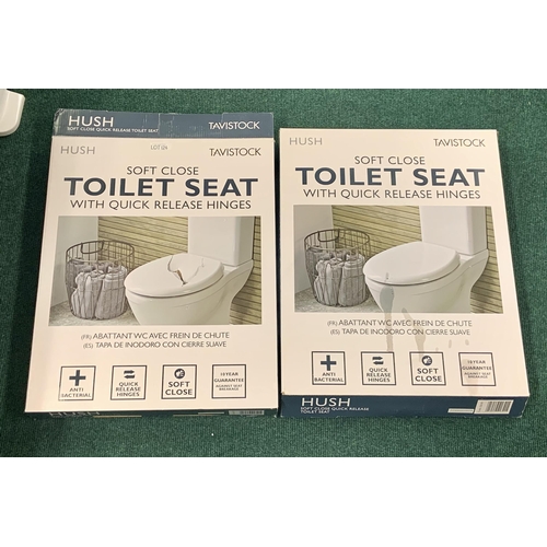 124 - TWO(2) TAVISTOCK HUSH SOFT CLOSE TOILET SEAT WITH QUICK RELEASE HINGES (1X COMPLETE, 1 SEAT ONLY)