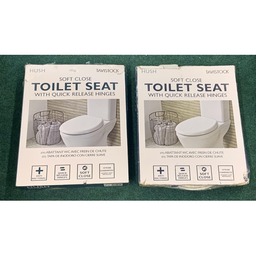 125 - TWO(2) TAVISTOCK HUSH SOFT CLOSE TOILET SEAT WITH QUICK RELEASE HINGES (1X COMPLETE, 1 SEAT ONLY)