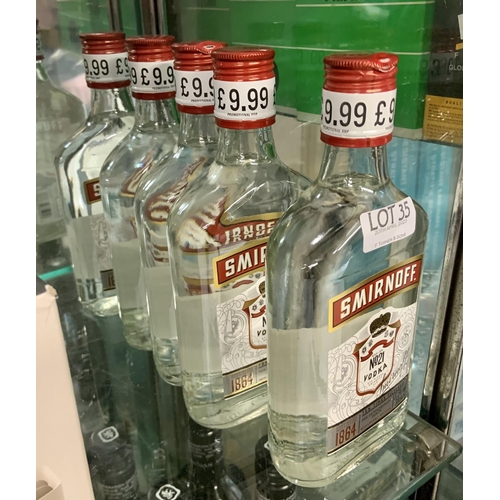 35 - 5 X SMIRNOFF VODKA 350ML