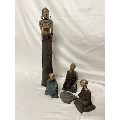 227 - SOUL JOURNEY AFRICAN FIGURINE - 'CATITE' GAME - 4 PIECES AND 'EN TITO' -FULL OF SONG - ALL BOXED