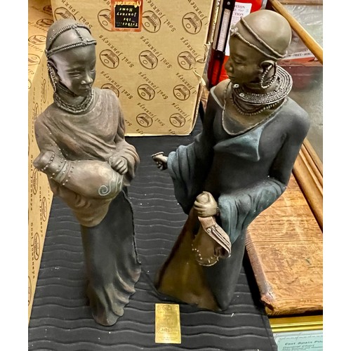 228 - SOUL JOURNEY MAASAI FIGURINES - SANAA & CHANIYA - RICH BLESSING