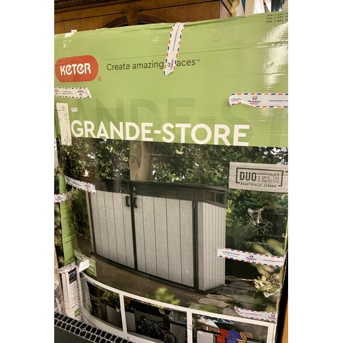 183 - BOXED KETER GRANDE-STORE SHED 132CM HIGH BY 190CM WIDE BY 109CM DEEP