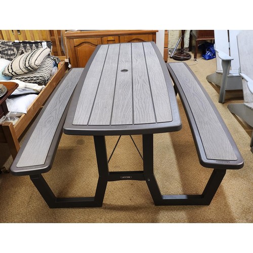 200 - Lifetime 6ft (1.82m) Craftsman Folding Picnic Table -  Folds flat for storage - Seats 8 comfortably-... 