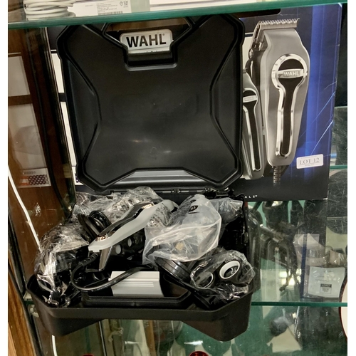 12 - BOXED WAHL ELITE PRO COMBO KIT - HAIR CLIPPERS WITH VARIOUS ATTACHMENTS (MISSING PRECISION TRIMMER)