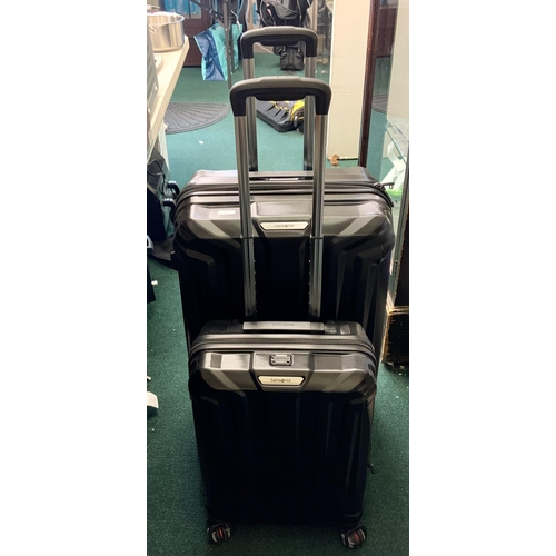 45 - 2 PIECE SAMSONITE  HARDSIDE SPINNER SUITCASE SET - LARGE/CABIN - BLACK