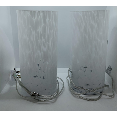 5 - SET OF 2 GLASS MARBLE EFFECT TOUCH LAMPS