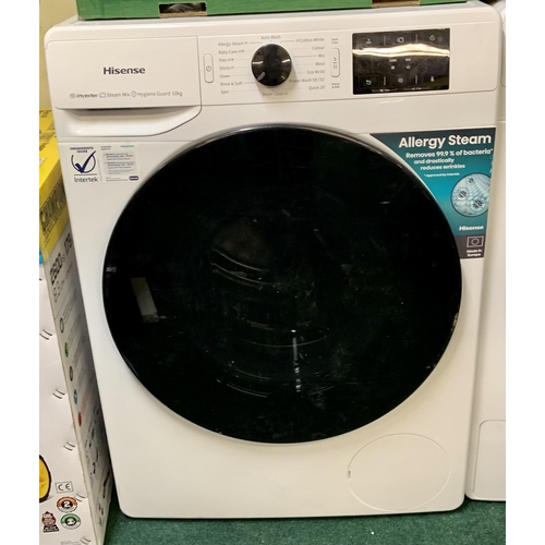 116 - HI-SENSE 10KG WASHING MACHINE WFGE101649VM A RATED (PLEASE NOTE WE ARE NOT ABLE TO PUT WATER THROUGH... 