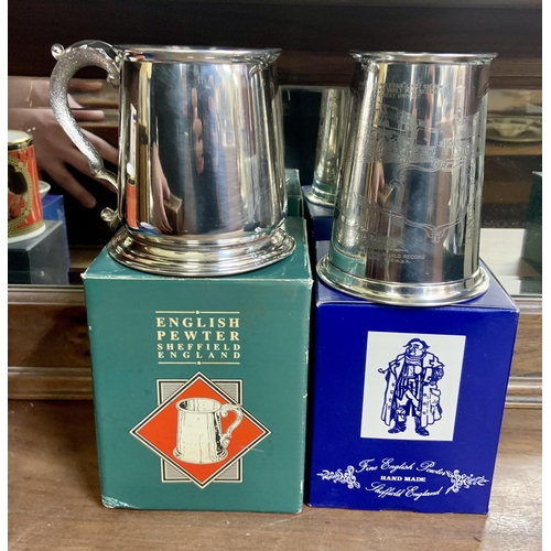 196 - SET OF 2 BOXED ENGLISH PEWTER TANKARDS