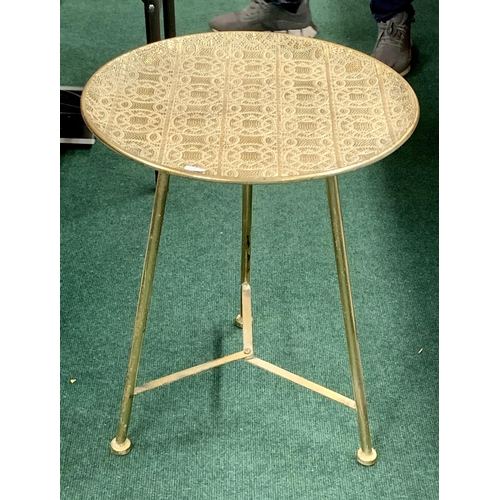 212 - METALLIC FILIGREE TRIPOD SIDE TABLE