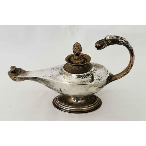 350 - A SILVER TABLE LIGHTER IN THE FORM OF A 'GENIE LAMP' H/M BIRMINGHAM 1926 M/M: S W SMITH & CO - WT: 1... 