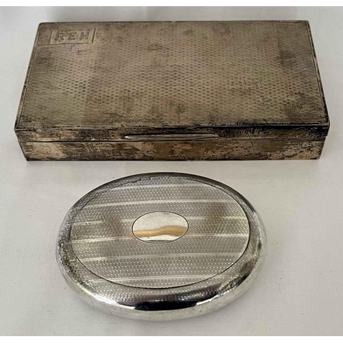 351 - SILVER CIGARETTE BOX & SILVER ASHTRAY - BOC H/M LONDON (NOTES: LINED & WEIGHTED - DATE & MAKERS MARK... 