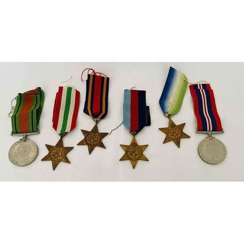 354 - WORLD WAR II MEDALS & RIBBONS - UNNAMED - 1939-45 STAR, ITALY STAR, BURMA STAR, ATLANTIC STAR, 1939-... 