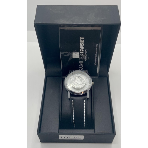 301 - BOXED SAMLERHUSET - WATCH CONTAINING A 2019 FULL SILVER SOVEREIGN WITH C.O.A. 326 OF 4999 ON LEATHER... 