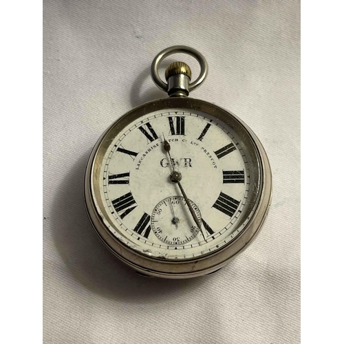 395 - GWR 2543 Lancashire Watch Great Western Railway nickel cased pocket watch with Lancashire Watch Co L... 