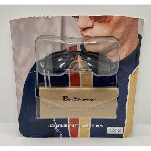 23 - PAIR OF BEN SHERMAN SUNGLASSES AND CASE - REGGI CO1 - DGD PACKAGING