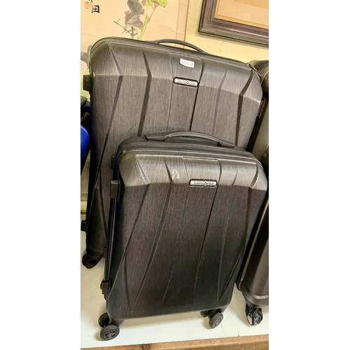 49 - 2 PIECE SAMONSITE HARDSIDE SPINNER SUITCASE SET - LARGE/CABIN - TEXTURED GRAPHITE GREY