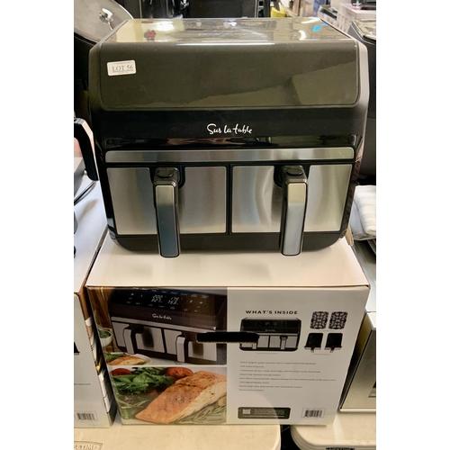 56 - BOXED SUR LA TABLE 7.5L DUAL BASKET AIR FRYER