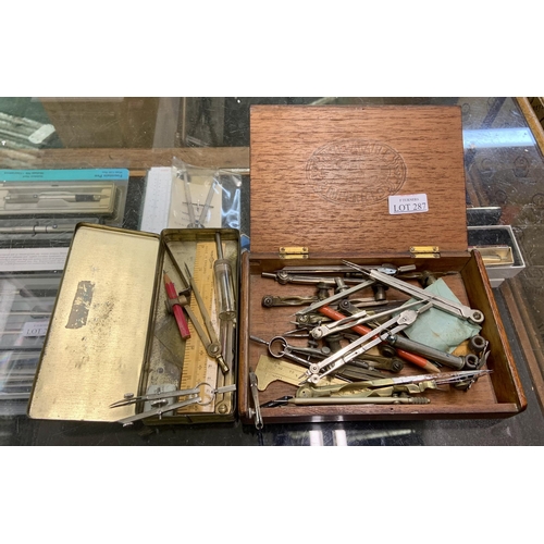 287 - LARGE QTY DIVIDERS AND DRAUGHTSMANS TOOLS