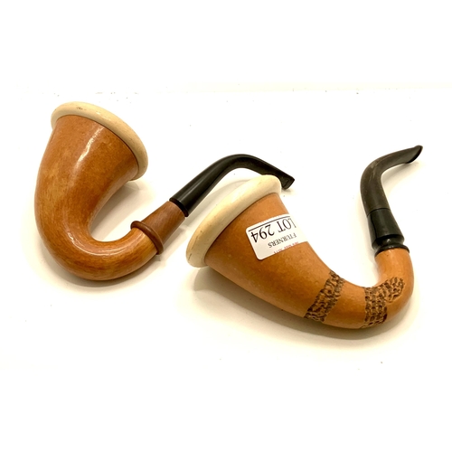 294 - 2 X MEERSCHAUM STYLE PIPES - ONE BY HARDCASTLE AND ONE OTHER