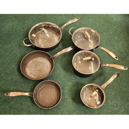 79 - STARFRIT THE ROCK 10 PIECE COOKWARE SET - PREVIOUS HEAVY  USEAGE