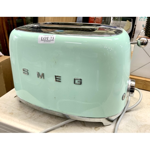 73 - SMEG 2 SLICE TOASTER - PASTEL GREEN