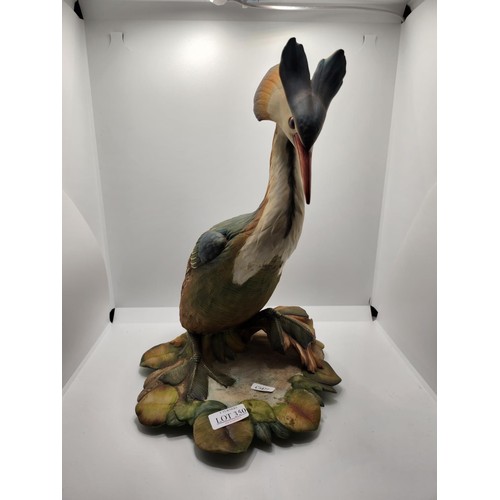 350 - EDUARDO TASCA LIMITED EDITION FIGURINE OF A GREBE BIRD FIGURINE -  H:34CMS BEING 922 OF 1000