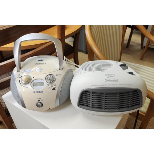 ROBERTS SWALLOW 2 CD RADIO TOGETHER WITH DELONGHI 3000W FAN HEATER