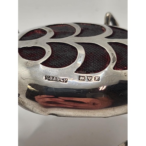 217A - EDWARDIAN HALLMARKED SILVER PIN CUSHION IN THE SHAPE OF A BEETLE BY SOLOMON BLANCKENSEE AND SONS LTD... 