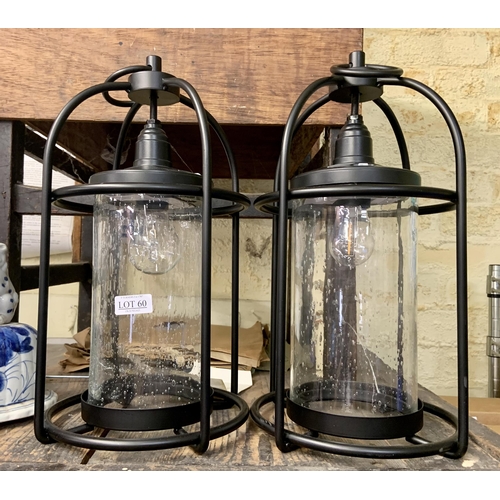 60 - SET OF 2 DECORATIVE LANTERNS - (PLEASE NOTE DECORATIVE ONLY, NOT LIGHTING)