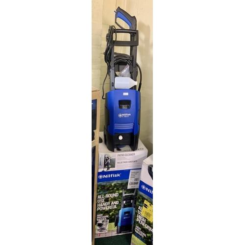 213 - BOXED NILFISK C135.1I HIGH PRESSURE WASHER WITH PATIO CLEANER