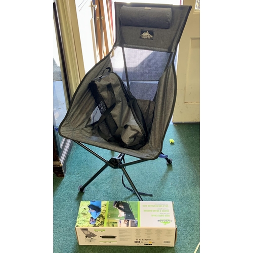 231 - BOXED CASCADE COLLAPSING CHAIR WITH CUP HOLDER AND CARRY BAG