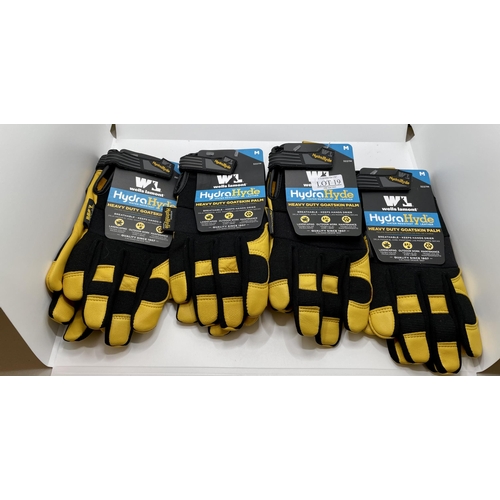 19 - 4 X PAIRS OF WELLS LAMONT HEAVY DUTY GOATSKIN WORK GLOVES - M