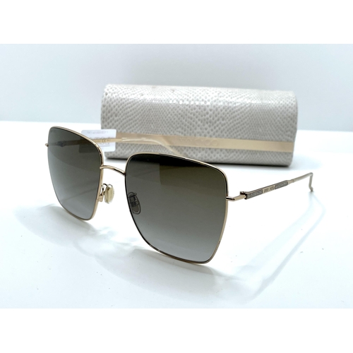 24 - PAIR OF JIMMY CHOO OVERSIZE SUNGLASSES WITH DECORATIVE ARMS WITH CASE - DAHLA/F/SK