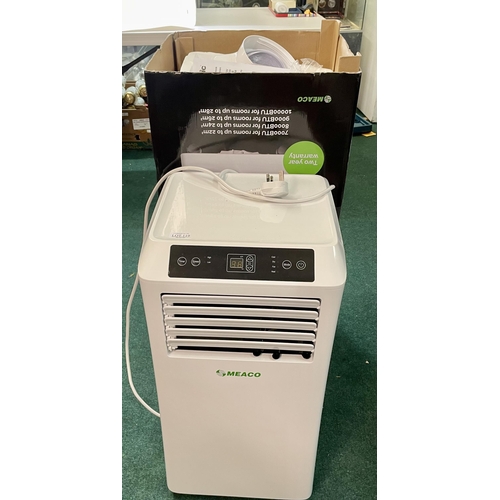 119 - BOXED MEACO COOL MC SERIES PORTABLE AIR CONDITIONER WITH R/C - WITH EXTRACTOR PIPE, WINDOW VENT ETC.