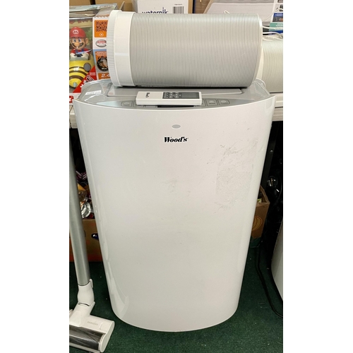 120 - WOODS PORTABLE AIR CONDITIONER - AC CORTINA SILENCE 9K ECO WITH R/C - WITH EXTRACTOR PIPE