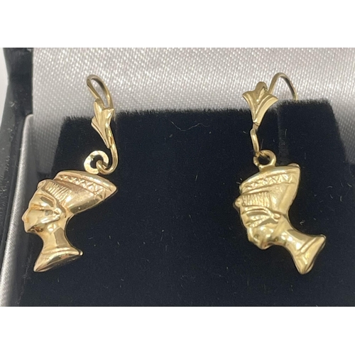 360 - 9CT GOLD NEFERTITI EARRING SET 1.4G