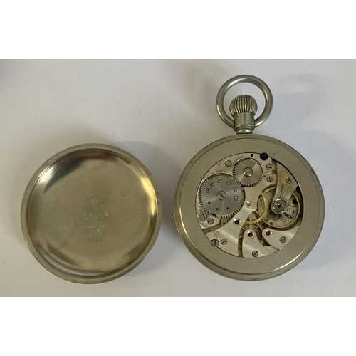 316 - RECORD RAILWAY POCKET WATCH, KEYLESS WITH SCREW BACK - MARKED CUPREL DENNISON - MECHANICS MOVEMENT S... 