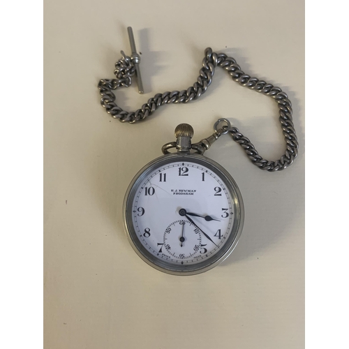 324 - H J NEWMAN FRODSHAM LIMIT NO. 2 KEYLESS S/P POCKETWATCH, WHITE DIAL WITH ARABIC NUMERALS, SECONDARY ... 