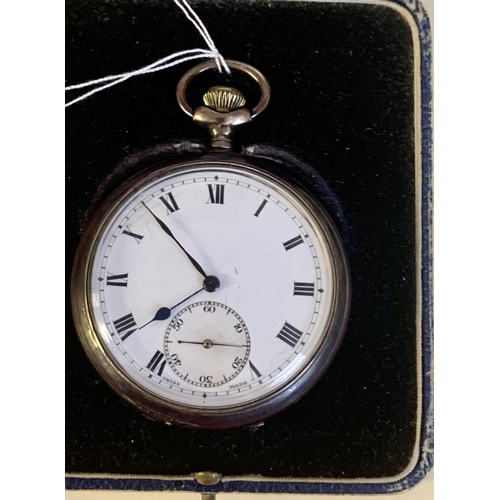 327 - TIME THE DAY' SILVER HUNTER POCKET WATCH WITH ATLAS WORKS H/M 925 - LONDON 1928 M/M -GS GEORGE STOCK... 