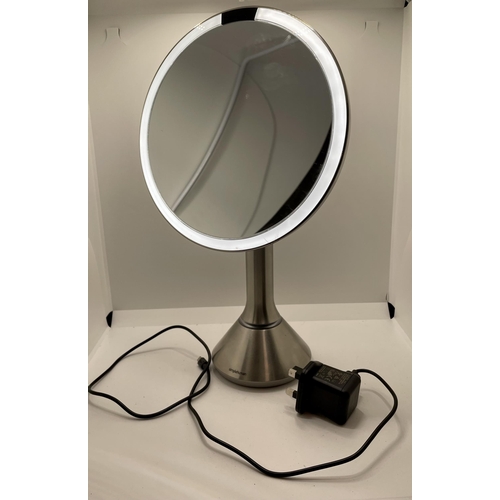 1 - SIMPLE HUMAN LED MAGNIFICATION MIRROR WITH CHARGER